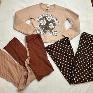 Girl's Neutral Floral Outfit sz 10 Girl's Bundle